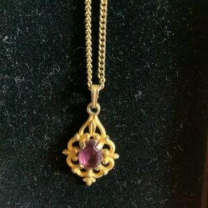 Vintage Filigree Amethyst Pendant